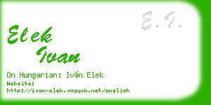 elek ivan business card